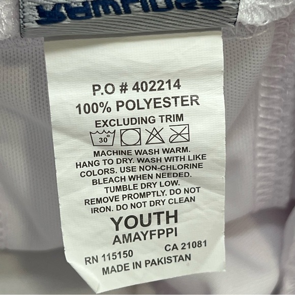 Rawlings’s White Youth Football Pant Elastic Waist Boys Youth Padded - Picture 7 of 7